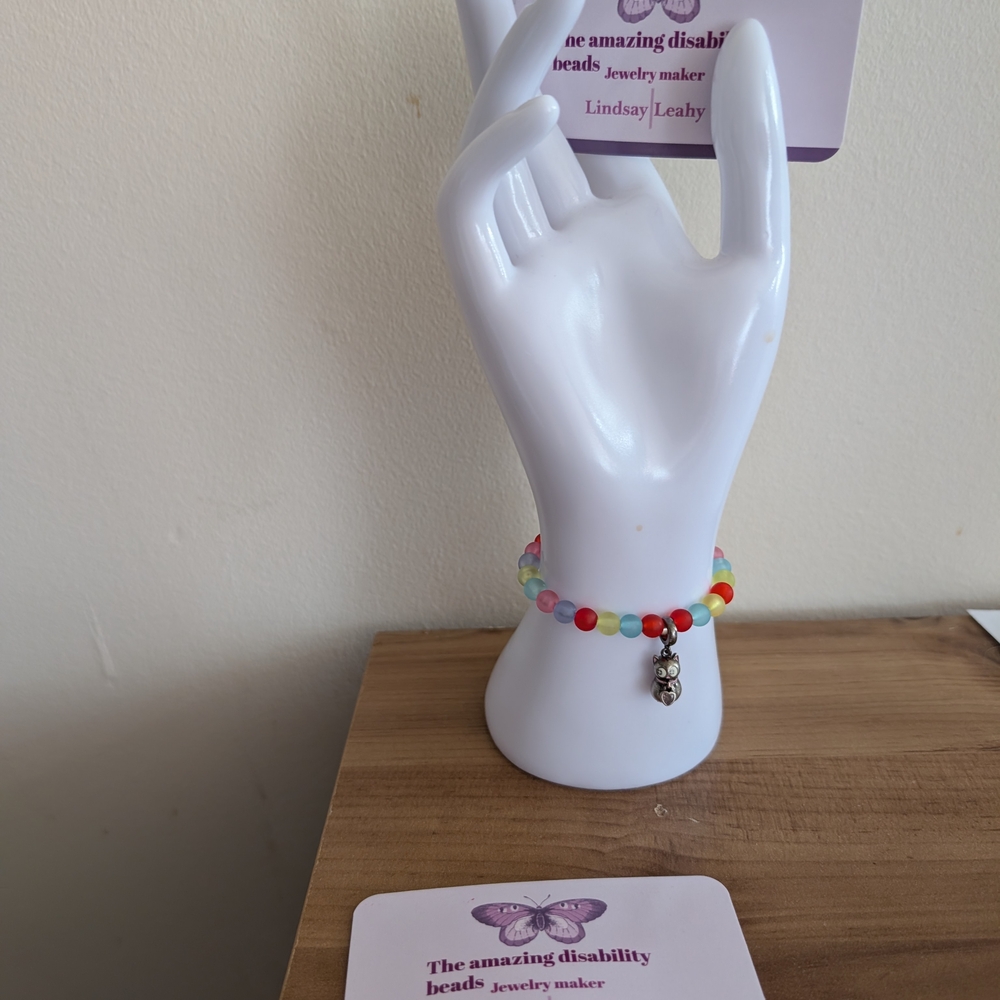 Colorful Beaded Bracelet with Charm